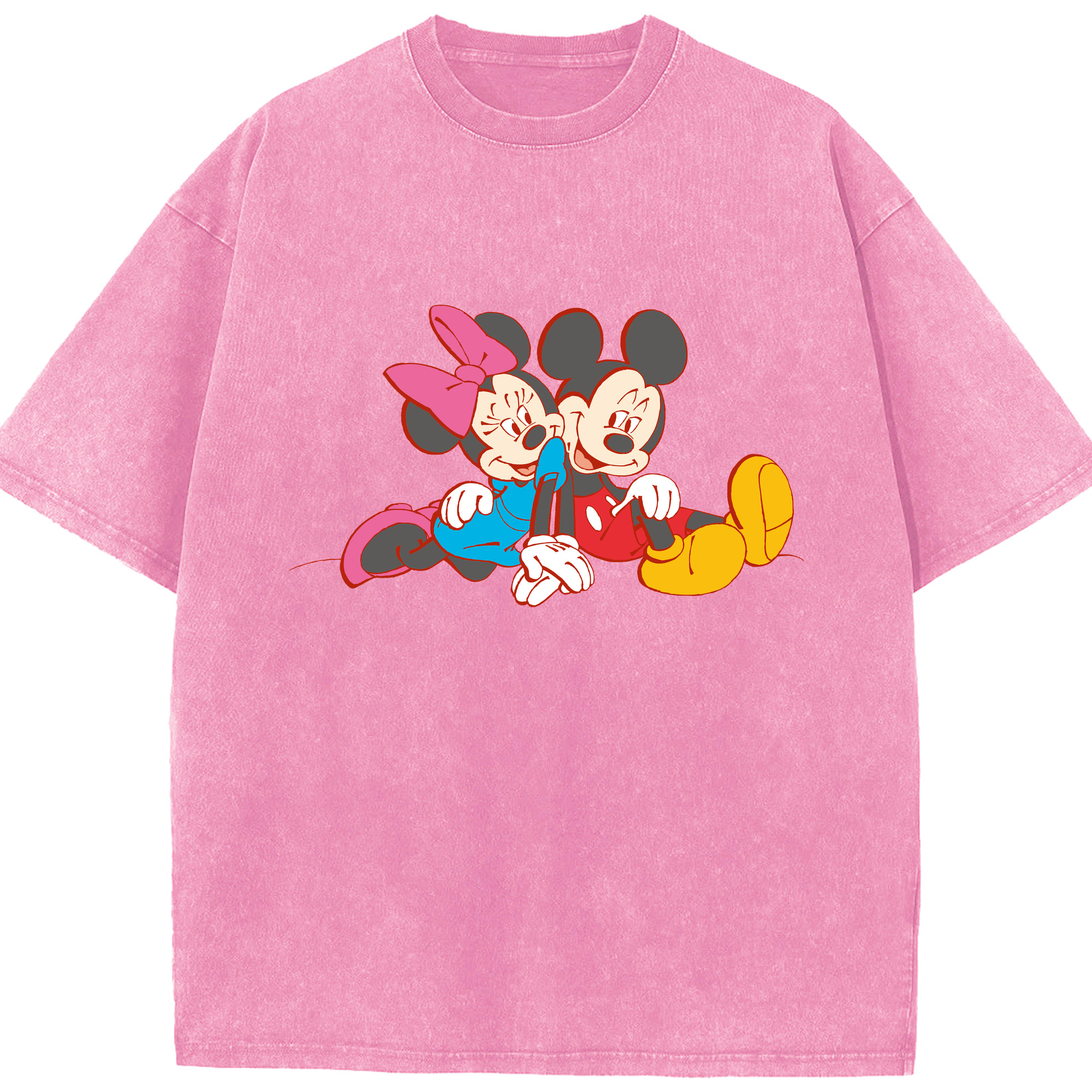 （画像用） ミッキーマウス Mickey Mouse 綿100% ヴィンテージ風 半袖Tシャツ（フロントプリント）